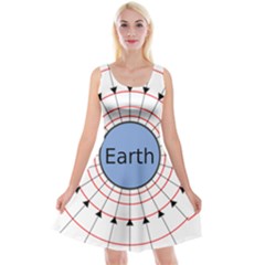 Magnetik Earth s Gravitational Line Triangle Reversible Velvet Sleeveless Dress