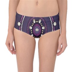 Mandalarium Hires Hand Eye Purple Mid-waist Bikini Bottoms by Mariart