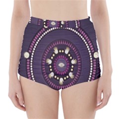 Mandalarium Hires Hand Eye Purple High-waisted Bikini Bottoms by Mariart