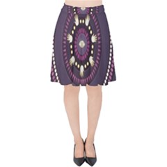 Mandalarium Hires Hand Eye Purple Velvet High Waist Skirt