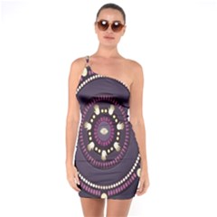 Mandalarium Hires Hand Eye Purple One Soulder Bodycon Dress