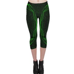 Green Foam Waves Polygon Animation Kaleida Motion Capri Leggings  by Mariart