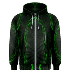 Green Foam Waves Polygon Animation Kaleida Motion Men s Zipper Hoodie by Mariart