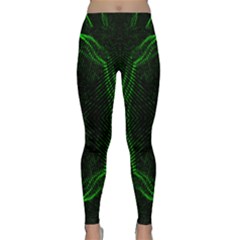 Green Foam Waves Polygon Animation Kaleida Motion Classic Yoga Leggings by Mariart