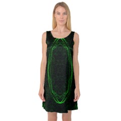 Green Foam Waves Polygon Animation Kaleida Motion Sleeveless Satin Nightdress