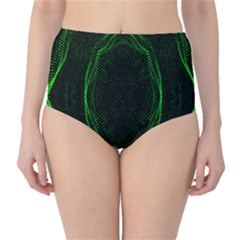 Green Foam Waves Polygon Animation Kaleida Motion High-waist Bikini Bottoms by Mariart