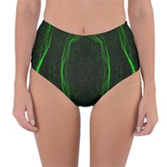 Green Foam Waves Polygon Animation Kaleida Motion Reversible High-waist Bikini Bottoms by Mariart