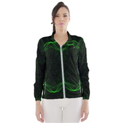 Green Foam Waves Polygon Animation Kaleida Motion Wind Breaker (women)