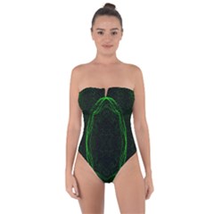 Green Foam Waves Polygon Animation Kaleida Motion Tie Back One Piece Swimsuit by Mariart