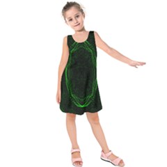 Green Foam Waves Polygon Animation Kaleida Motion Kids  Sleeveless Dress by Mariart