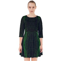 Green Foam Waves Polygon Animation Kaleida Motion Smock Dress by Mariart