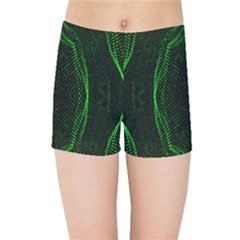 Green Foam Waves Polygon Animation Kaleida Motion Kids Sports Shorts by Mariart