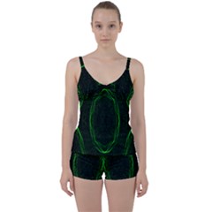 Green Foam Waves Polygon Animation Kaleida Motion Tie Front Two Piece Tankini by Mariart