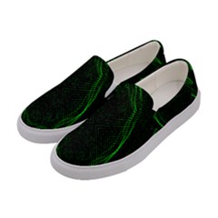 Green Foam Waves Polygon Animation Kaleida Motion Women s Canvas Slip Ons by Mariart