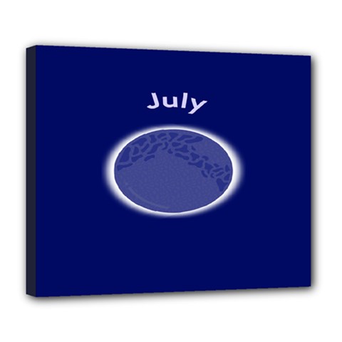 Moon July Blue Space Deluxe Canvas 24  x 20  