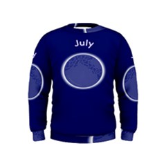 Moon July Blue Space Kids  Sweatshirt