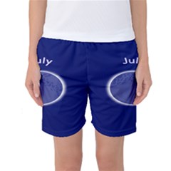 Moon July Blue Space Women s Basketball Shorts