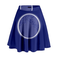Moon July Blue Space High Waist Skirt by Mariart