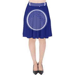 Moon July Blue Space Velvet High Waist Skirt