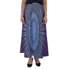 Peaceful Flower Formation Sparkling Space Flared Maxi Skirt