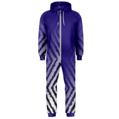 Plaid Blue White Hooded Jumpsuit (men) 