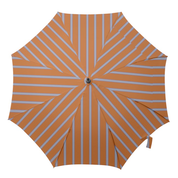 Rayures Bleu Orange Hook Handle Umbrellas (Large)