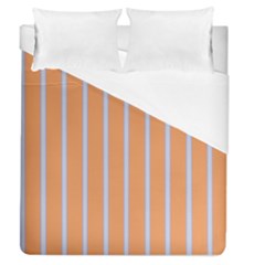 Rayures Bleu Orange Duvet Cover (Queen Size)