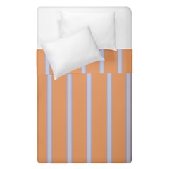 Rayures Bleu Orange Duvet Cover Double Side (Single Size)