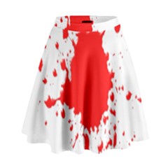 Red Blood Splatter High Waist Skirt by Mariart
