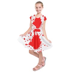 Red Blood Splatter Kids  Short Sleeve Dress by Mariart