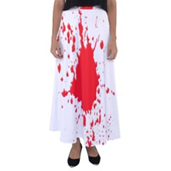 Red Blood Splatter Flared Maxi Skirt