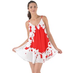 Red Blood Splatter Love The Sun Cover Up by Mariart