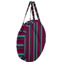 Red Blue Line Vertical Giant Round Zipper Tote View3