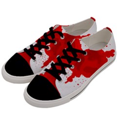 Red Blood Transparent Men s Low Top Canvas Sneakers by Mariart