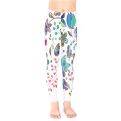 Prismatic Psychedelic Floral Heart Background Kids  Legging by Mariart