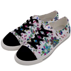 Prismatic Psychedelic Floral Heart Background Men s Low Top Canvas Sneakers by Mariart