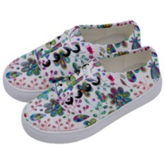 Prismatic Psychedelic Floral Heart Background Kids  Classic Low Top Sneakers