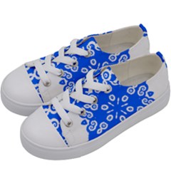 Snowflake Art Blue Cool Polka Dots Kids  Low Top Canvas Sneakers