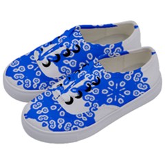 Snowflake Art Blue Cool Polka Dots Kids  Classic Low Top Sneakers by Mariart