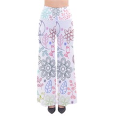 Prismatic Neon Floral Heart Love Valentine Flourish Rainbow Pants by Mariart