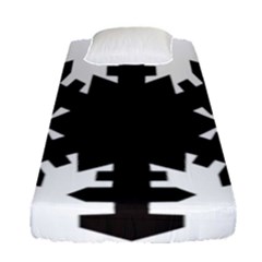 Snowflakes Black Fitted Sheet (single Size) by Mariart