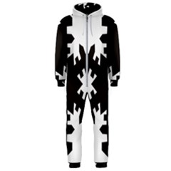 Snowflakes Black Hooded Jumpsuit (men) 