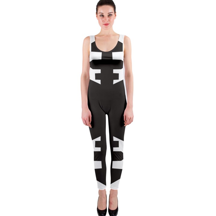 Snowflakes Black OnePiece Catsuit