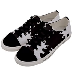 Snowflakes Black Men s Low Top Canvas Sneakers by Mariart