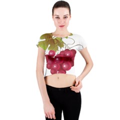 Red Fruit Grape Crew Neck Crop Top by Mariart