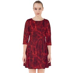 Simulation Red Water Waves Light Smock Dress