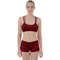 Simulation Red Water Waves Light Women s Sports Set