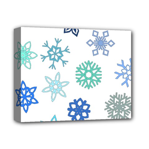 Snowflakes Blue Green Star Deluxe Canvas 14  X 11 