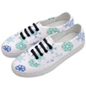 Snowflakes Blue Green Star Women s Classic Low Top Sneakers View2