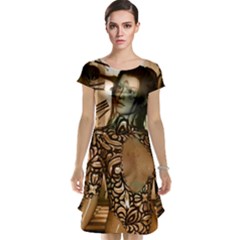 Steampunk, Steampunk Women With Clocks And Gears Cap Sleeve Nightdress by FantasyWorld7